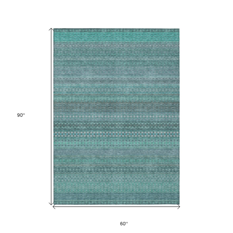 Almove Stripe Weather Resistant Blended Style Outdoor Rug