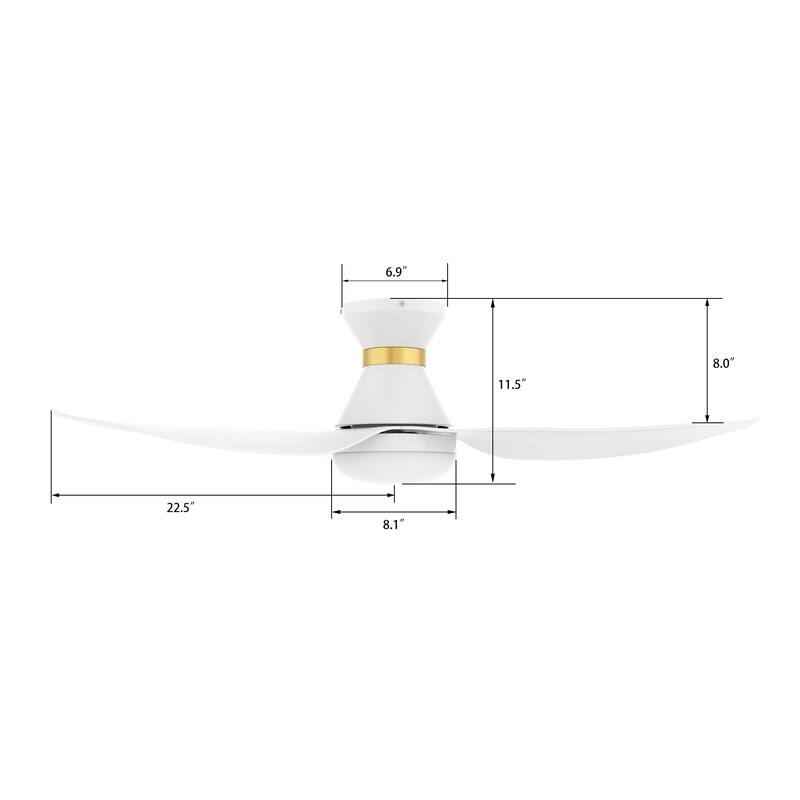 CARRO Chamomile 45" ABS 3-Blade Indoor Smart Ceiling Fan with Light and Remote Control