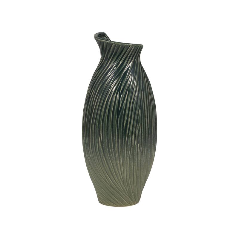 Ceramic Stylish Rubpert Contemporary Vase - Green