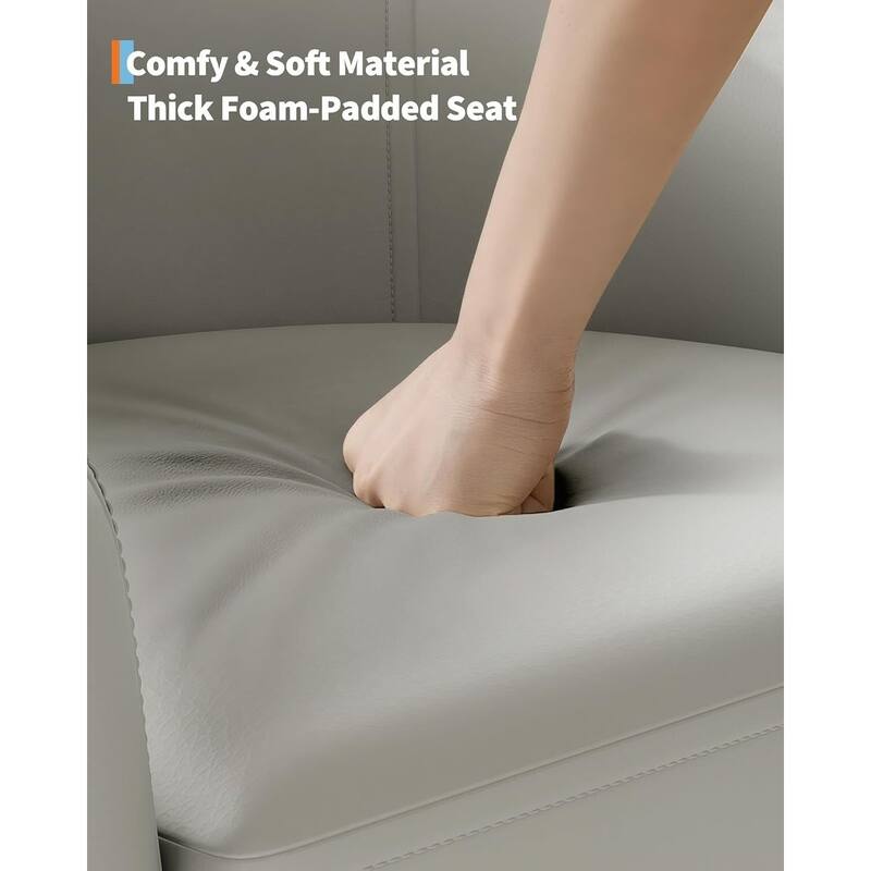 PU Leather Barrel Accent Chair, with Soft Cushion