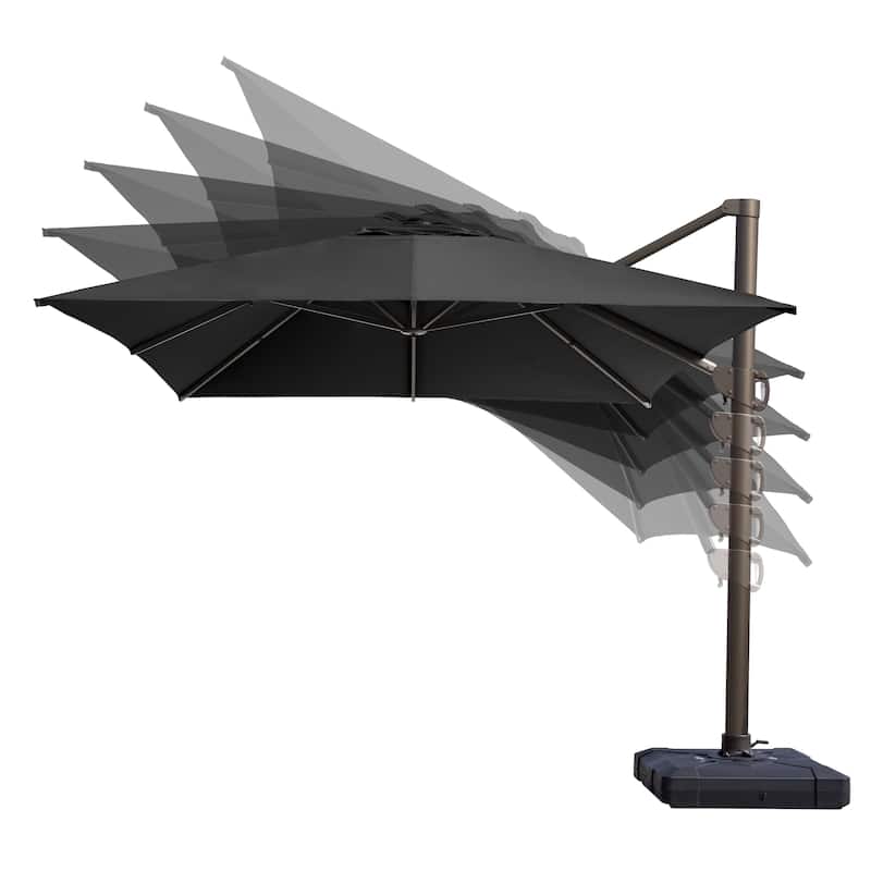 Luxury Outdoor Shade Canopy Patio Cantilever Offset Umbrella with 360-degree Rotation