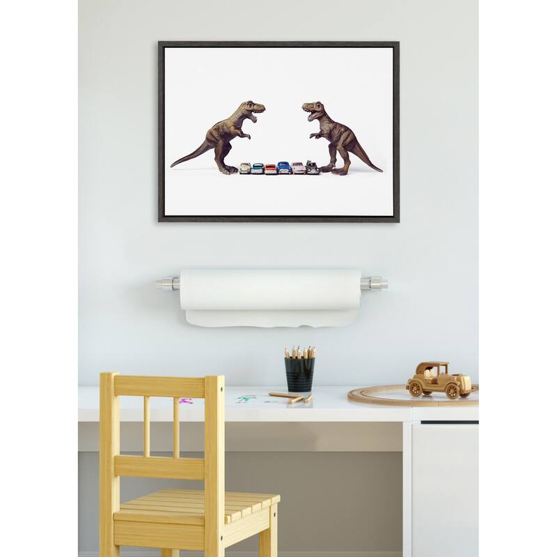 Kate and Laurel Sylvie Dino Cars Canvas by Saint and Sailor Studios