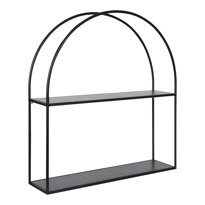 Kate and Laurel Monroe Metal Arch Shelf - 24x26 - Black