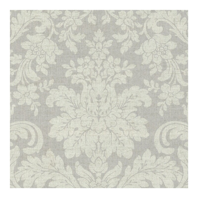 A Street 8 In X 10 In Shadow Grey Damask Wallpaper Sample 2763