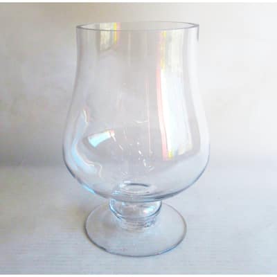 Pedestal Bowl Shaped Glass Vase