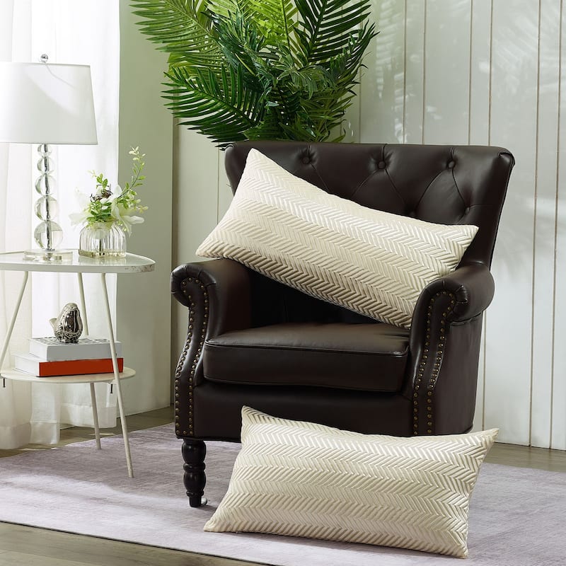 Jacquard Lumber Pillow Shell 2 Piece Set, 14" x 26", NO INSERT