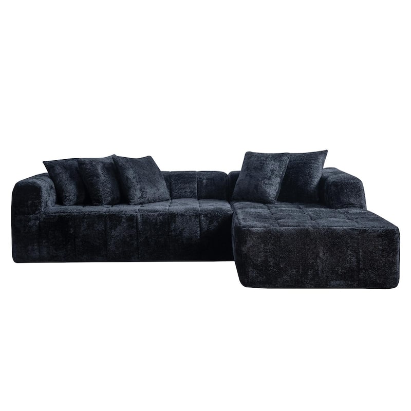 107.9"Cloud Modular Sectional Sofa Couch with L-Shape Chaise, Upholstered Couches for Bedroom, Deep Seat Corner Couch