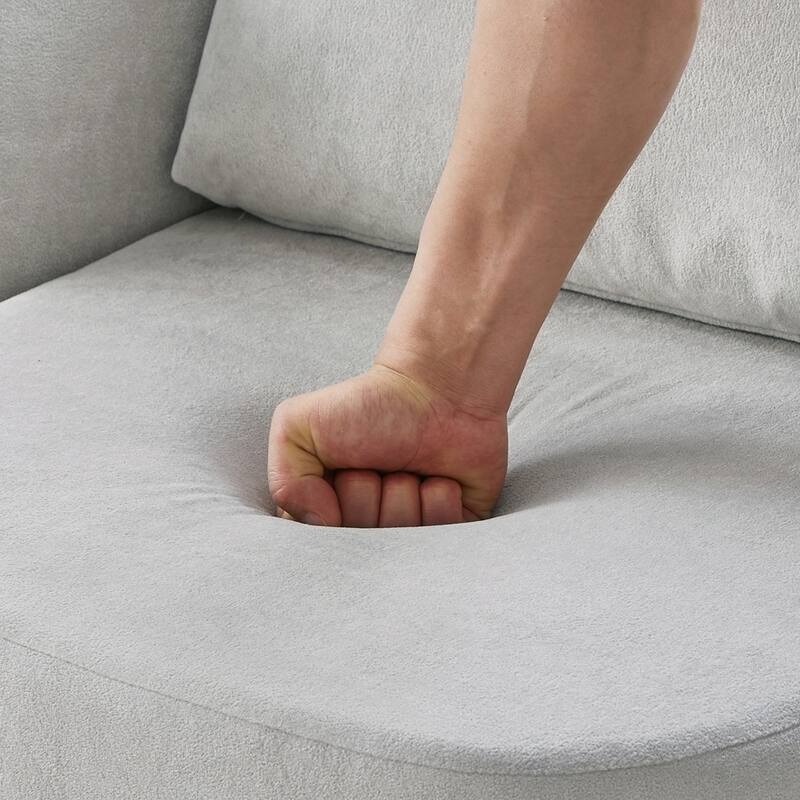Upholstered Swivel Sofa Chair with Curved Desig