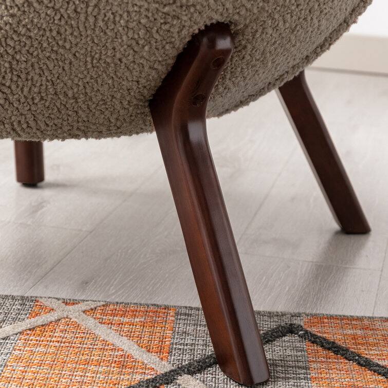 Tufted Side Chair with Solid Wood Legs for Living Room Bedroom