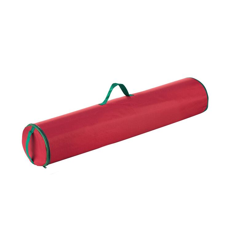 Wrapping Paper Storage Bag - Organize up to 25 Rolls of Gift Wrap - Zipper Canvas Tote by Tiny Tim Totes (Red) - Red