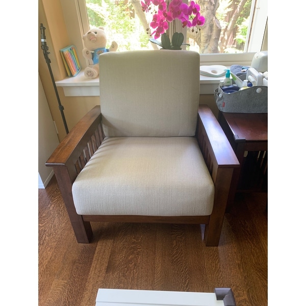 carson carrington fabric mission style arm chair