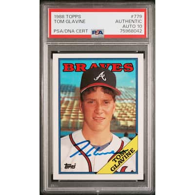 Tom Glavine 1988 Topps Signed Baseball Rookie Card #779 Auto PSA 10 75968042 - 8'6" x 11'6"