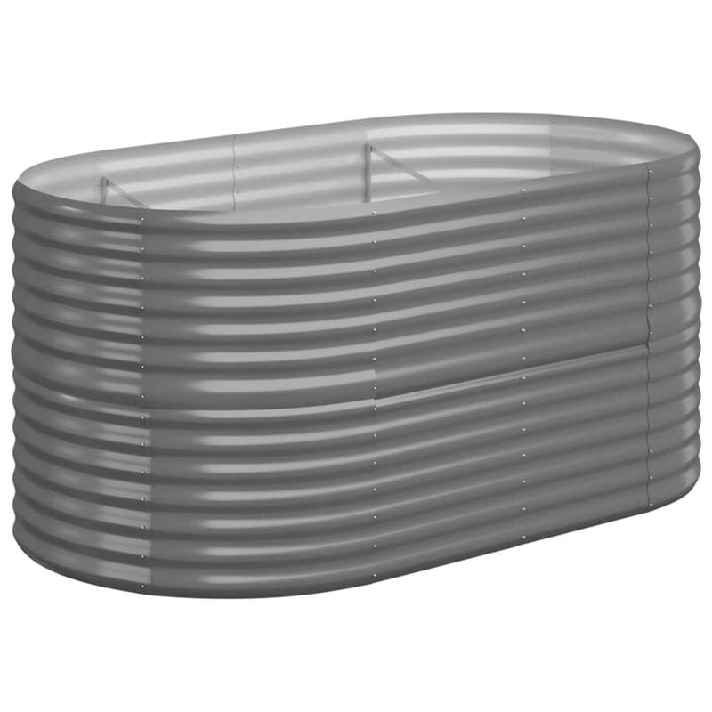 vidaXL Raised Garden Bed Raised Flower Bed Galvanized Steel Outdoor Planter