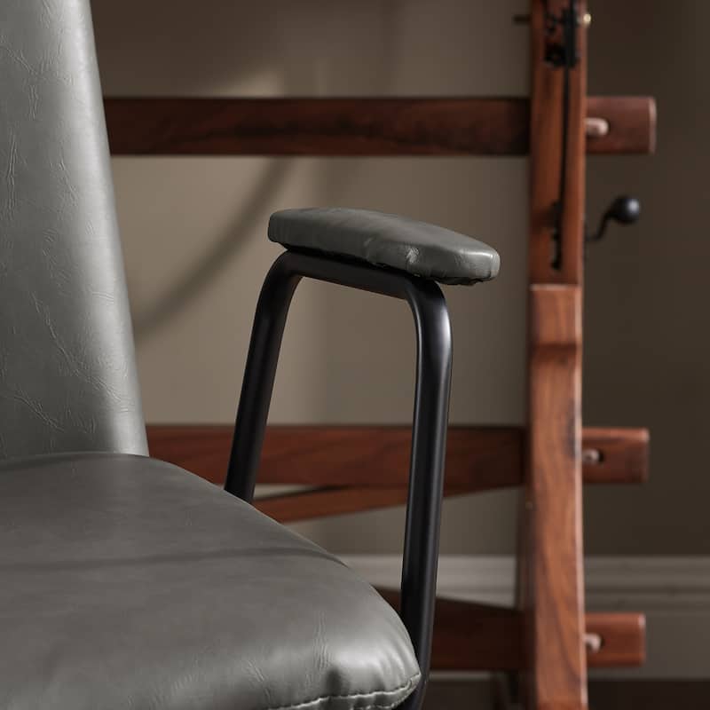 Art Leon Faux Leather Swivel Accent Arm Chair