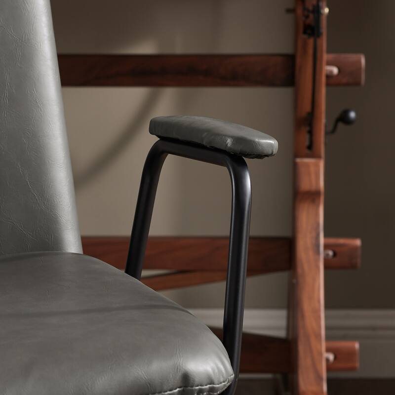 Art Leon Faux Leather Swivel Accent Arm Chair