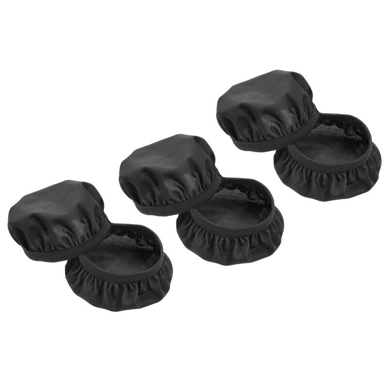 3 Pairs Black Fabric Headphone Covers, Fits 3.54"-4.33" Earphones