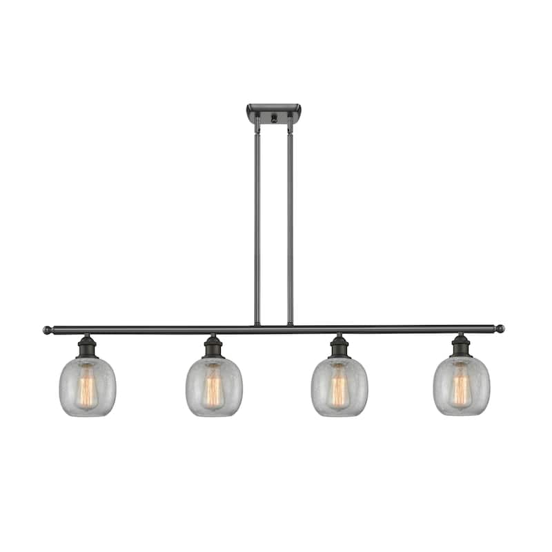 Innovations Lighting Belfast 4 Light 48" Wide Linear Chandelier - Oiled Rubbed Bronze / Clear Crackle