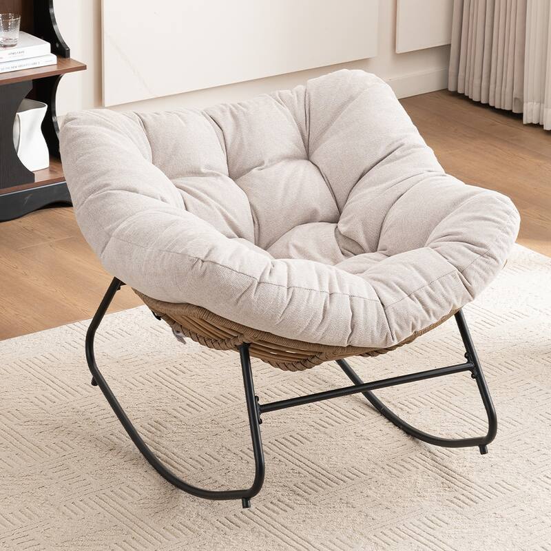 Chenille Soft Upholstered Modern Rocking Chair