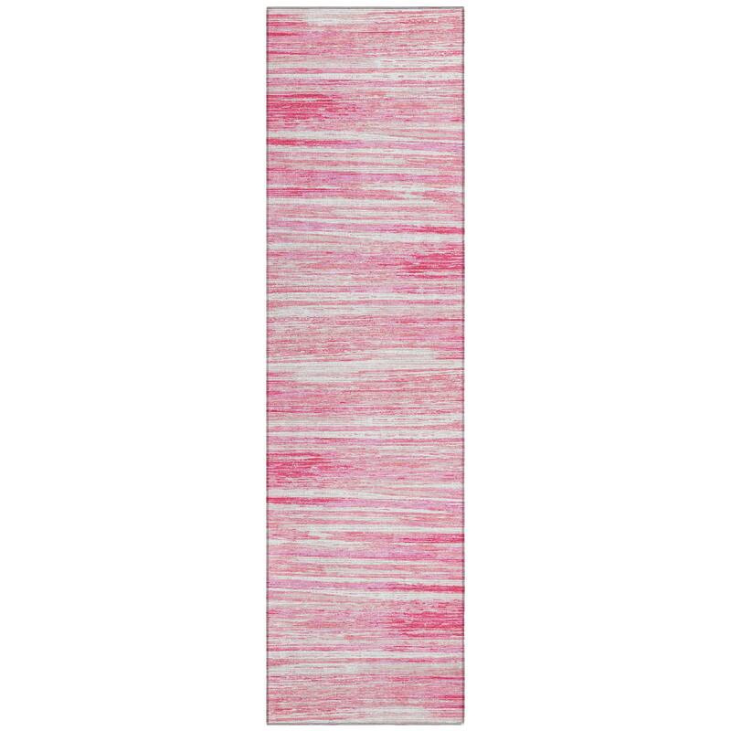 Machine Washable Indoor/ Outdoor Chantille Abstract Stripe Rug