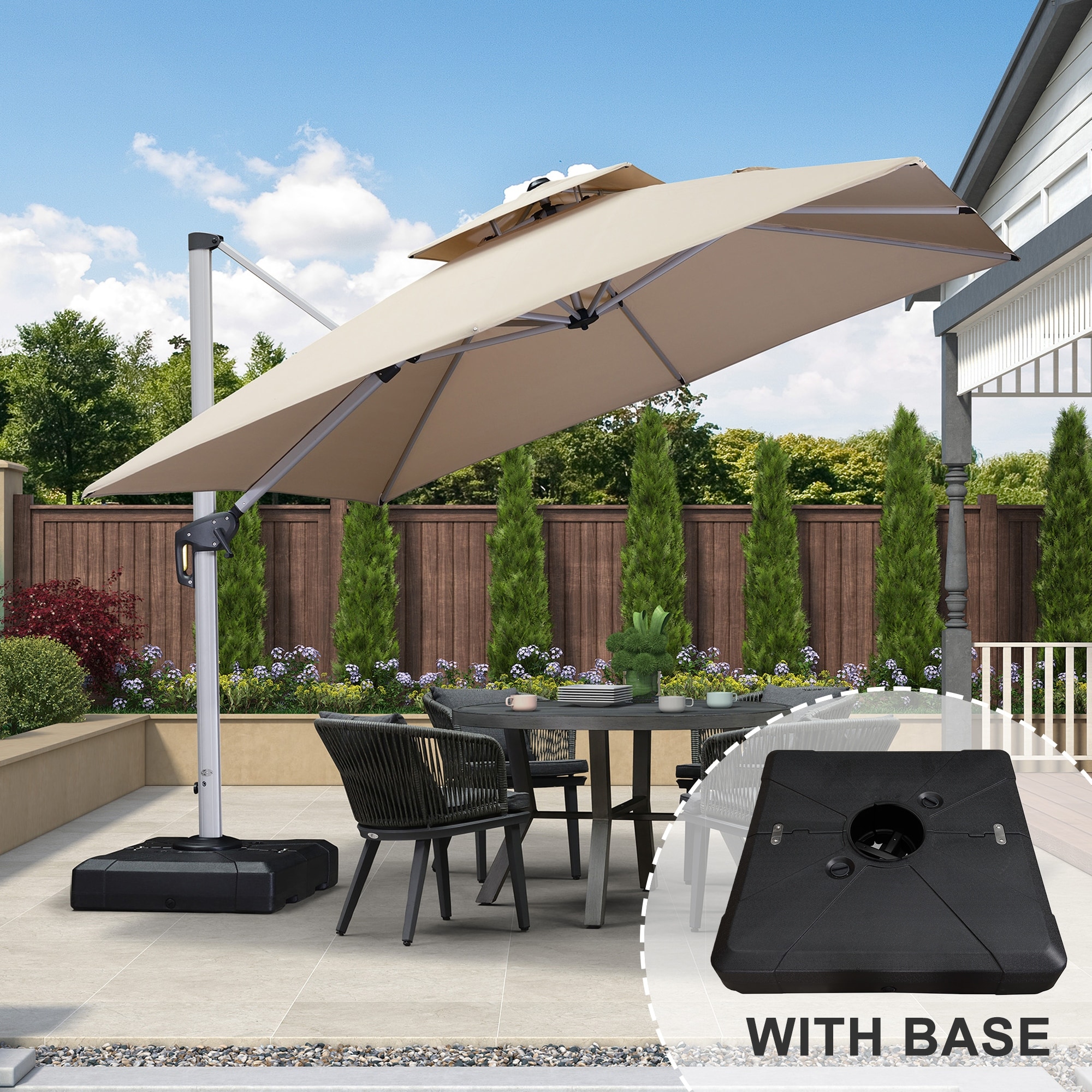 Purple leaf cantilever umbrella 2025