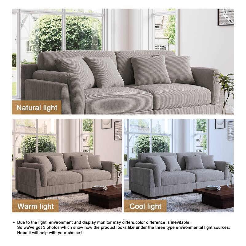 90" Loveseat Sofa Modern and Cozy Corduroy Couch