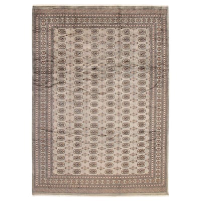 Finest Peshawar Bokhara Grey Rug 8'11" x 12'3" - 8'11 x 12'3