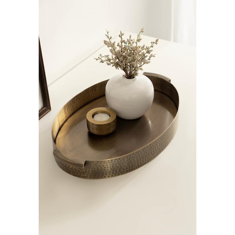 Kate and Laurel Samana Oval Metal Tray