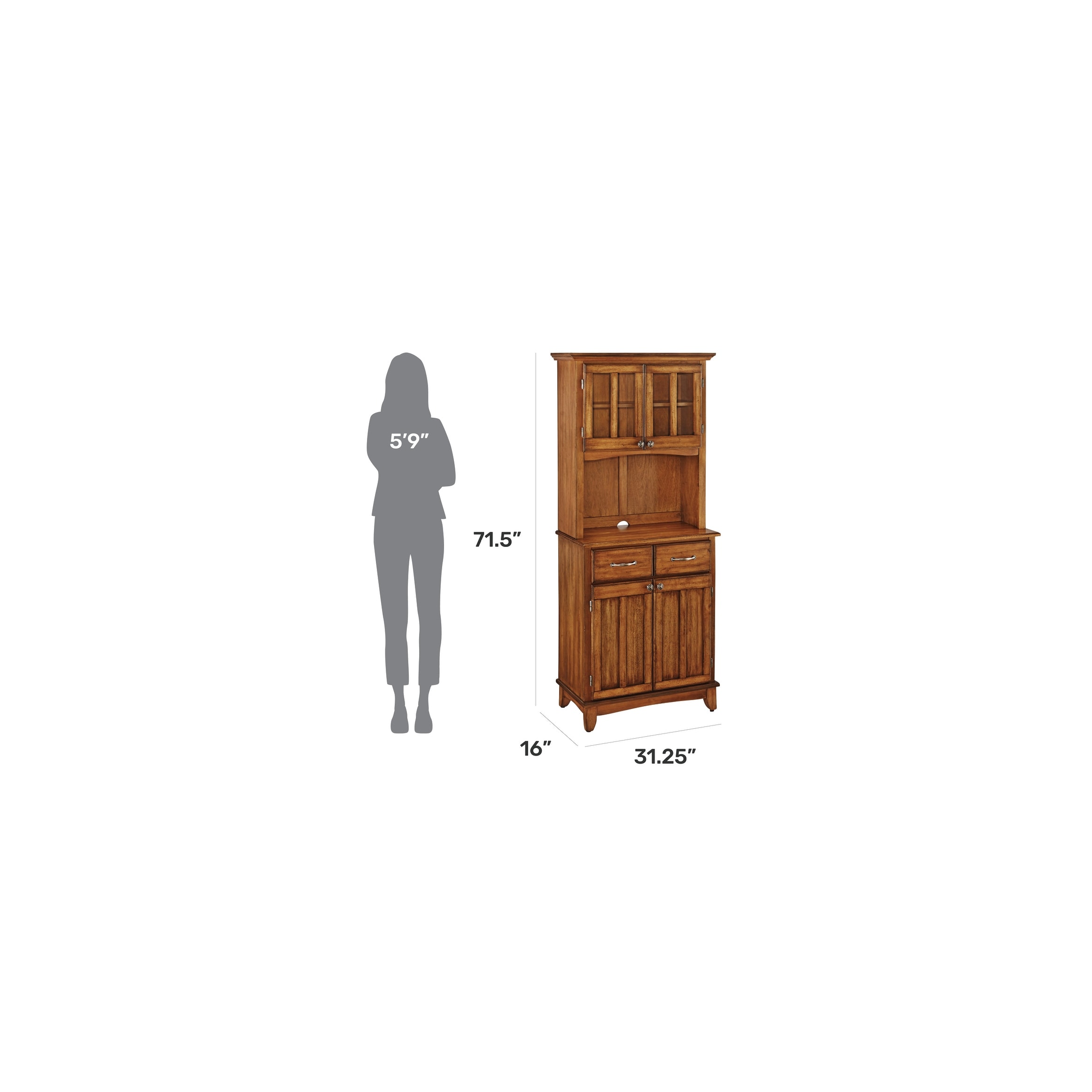 Home styles buffet of buffets with outlet wood top