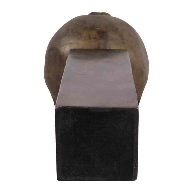 Decorative Smiley Head on Pedestal Sculpture