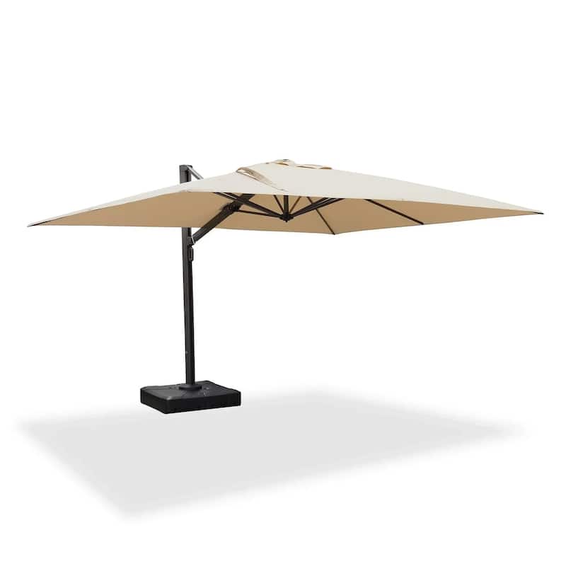PURPLE LEAF Sturdy Heavy-duty Patio Cantilever Offset Umbrella with 360-degree Rotation