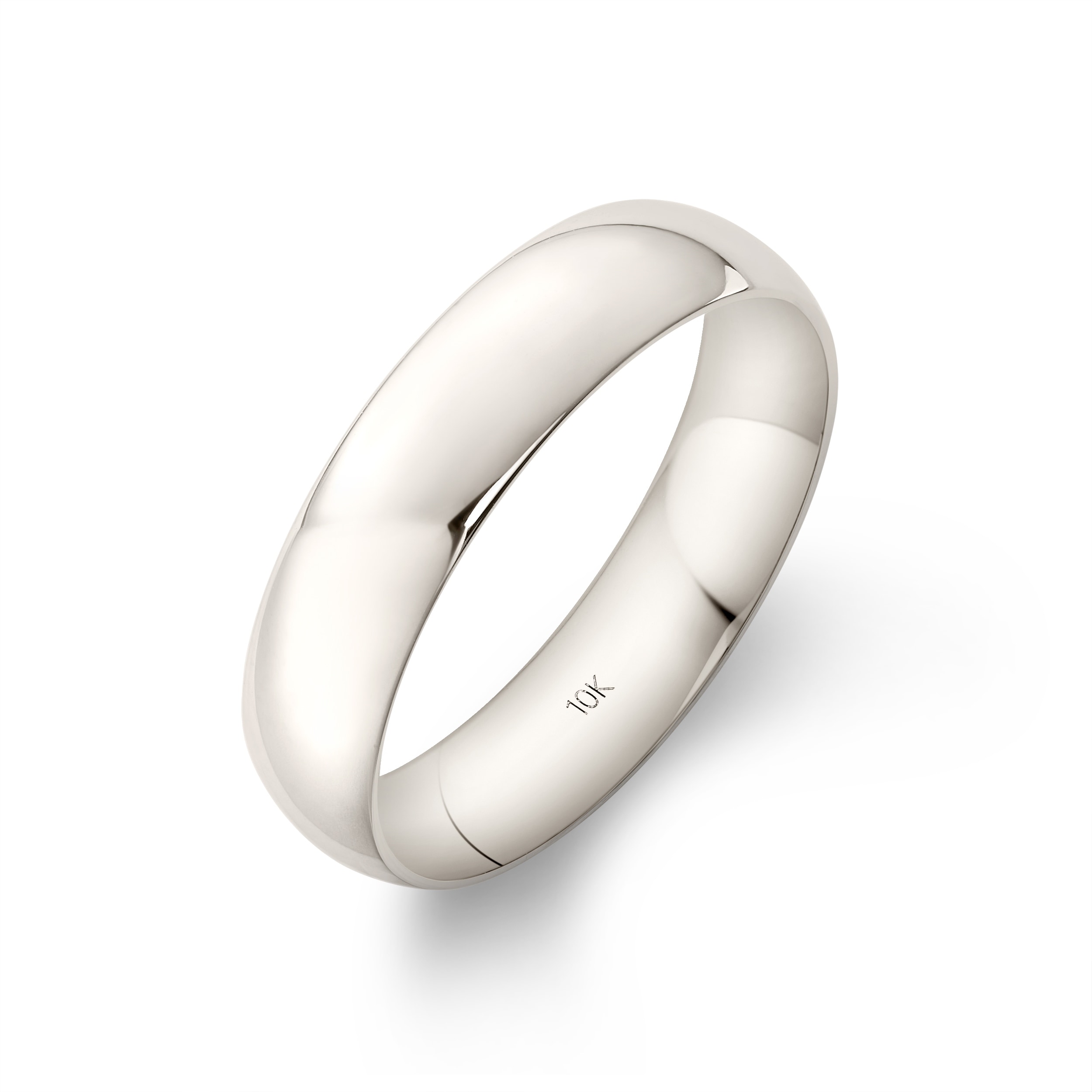 Clover White Gold Comfort Fit Wedding Band - Overstock - 43609821