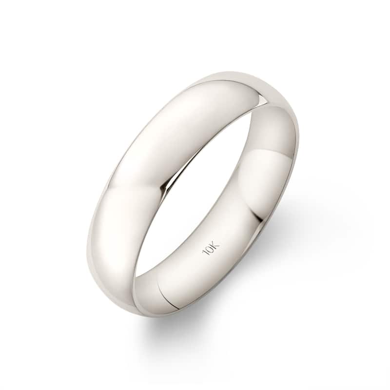 Clover White Gold Comfort Fit Wedding Band - 12 (5mm) - 10k