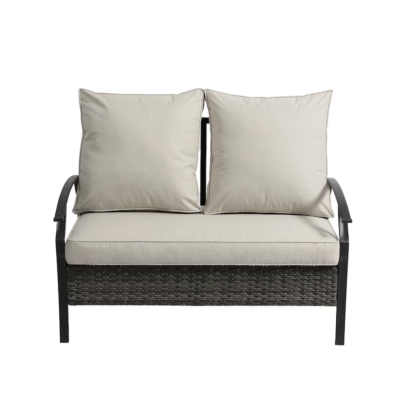 Outdoor Patio 50" W Loveseat/ 73" W Sofa with Cushions