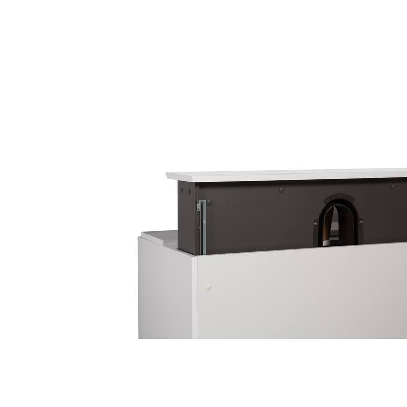 35.5-Inch Floating Bathroom Vanity with Glossy Resin Sink, Ash Grey Color, Wall-Mounted Design, 2 Drawers