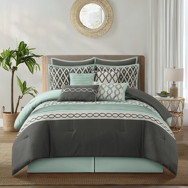 SIAM SHADE/10～The Perfect Collection～ Nanshing Calvin Luxury10-Piece Geometric Comforter Set - On Sale