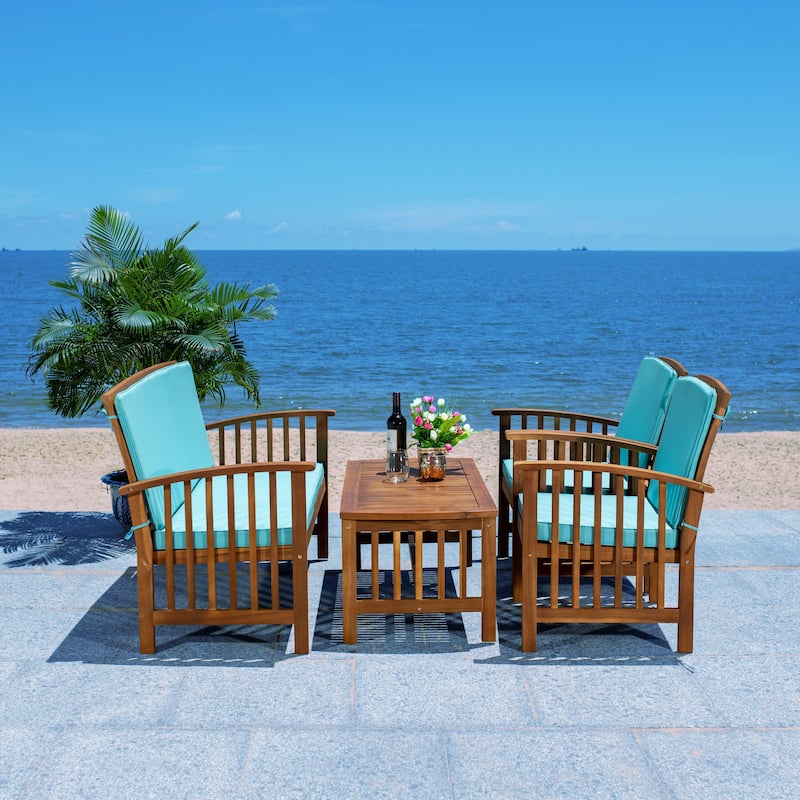 SAFAVIEH Outdoor Rocklin 4-piece Conversation Patio Set