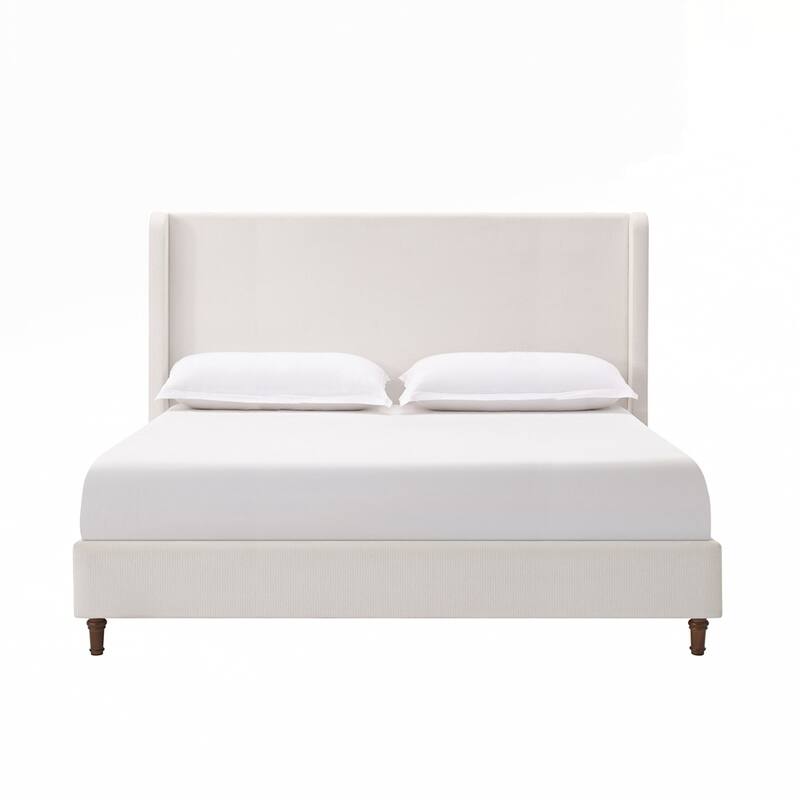 High Headboard Upholstered Platform Bed No Box Spring Needed