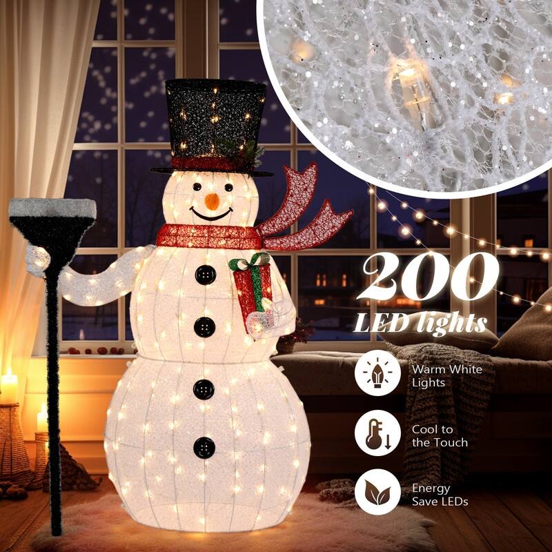 Lighted Christmas Snowman Outdoor Decorations - White