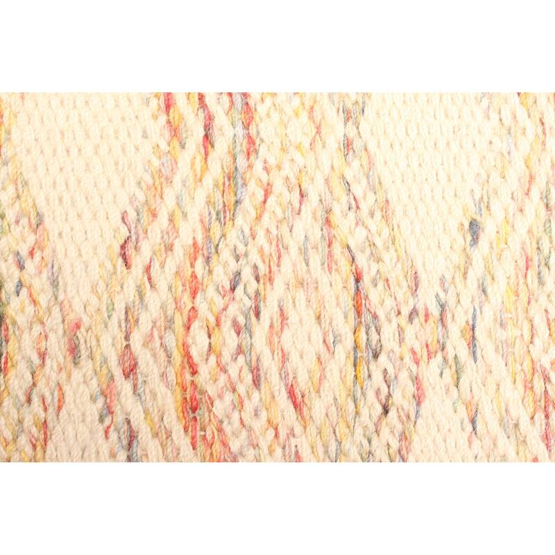 ECARPETGALLERY Flat-Weave Ankara FW Cream Wool Kilim - 4'11 x 7'8