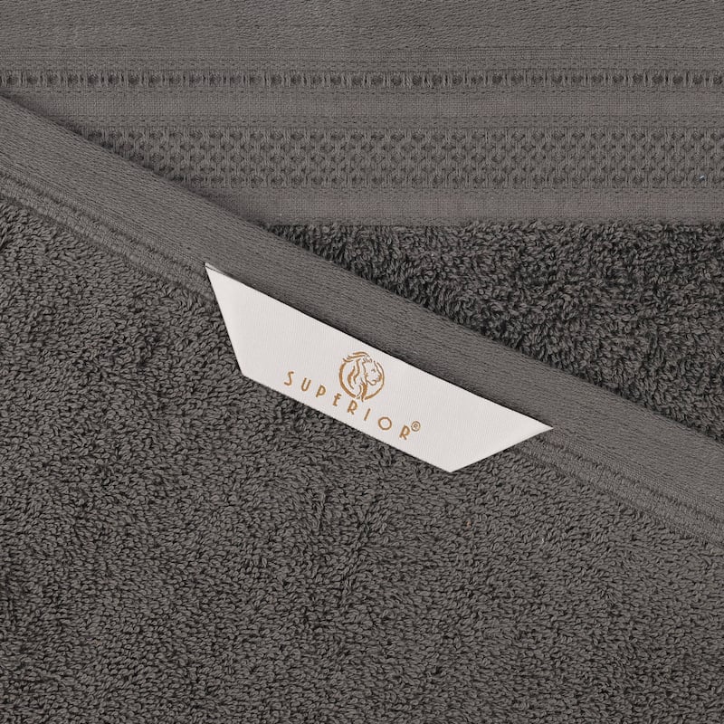 Superior Honeycomb Textured Border Cotton Medium Weight 12 Piece Towel Set