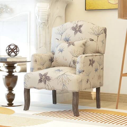Linen Fabric Armchair With pillow,Accentchair for Living Room,Bedroom