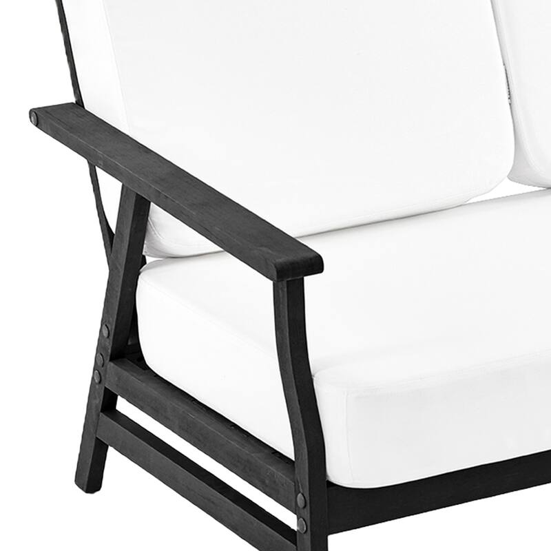 Casual Wood Cushioned 5-Piece Outdoor Patio Conversation Set