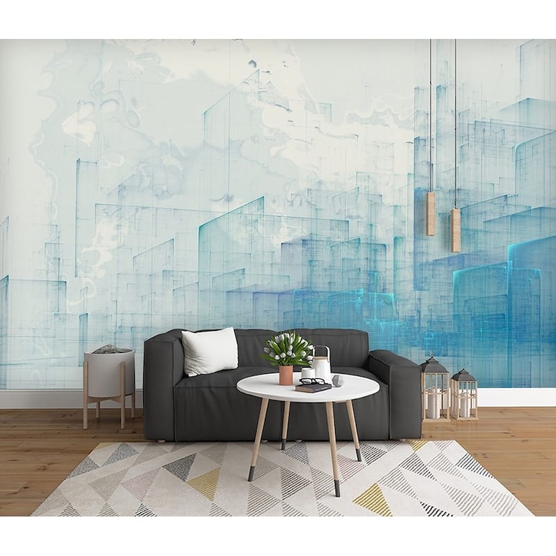 GK Wall Design Abstract Blue Cityscape Modern Removable Wallpaper