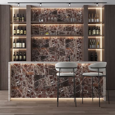 Regalia 12x12 Rosso Levanto Porcelain Veining Wall and Floor Tile (13.56 sq ft/case) - 14 Pack