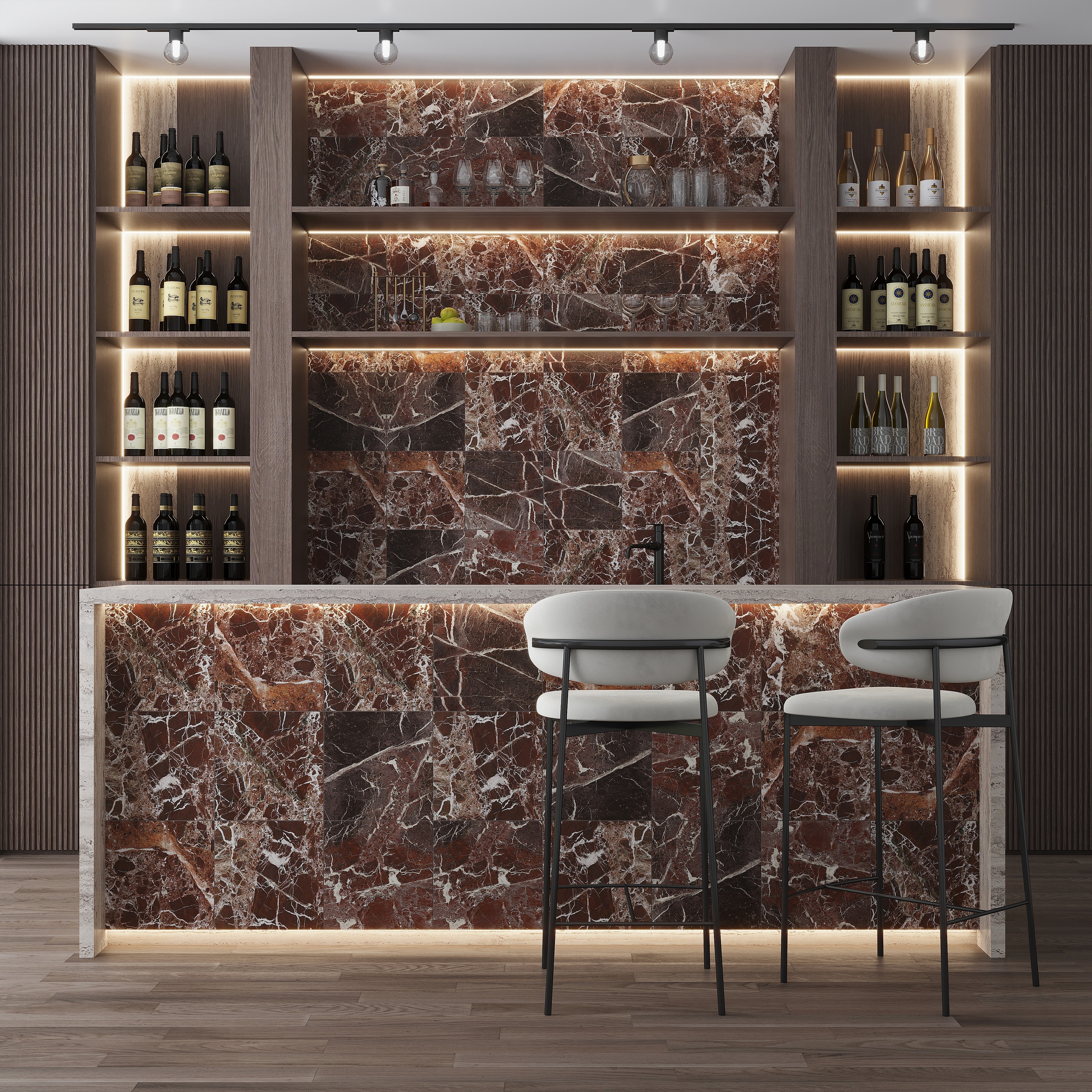 Regalia 12x12 Rosso Levanto Porcelain Veining Wall and Floor Tile (13.56 sq ft/case) - 14 Pack