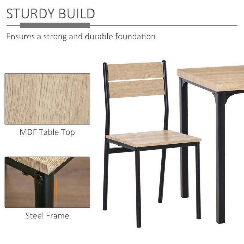 3 Piece Dining Table Set for 2, Modern Kitchen Table and Chairs, Dining Room Set