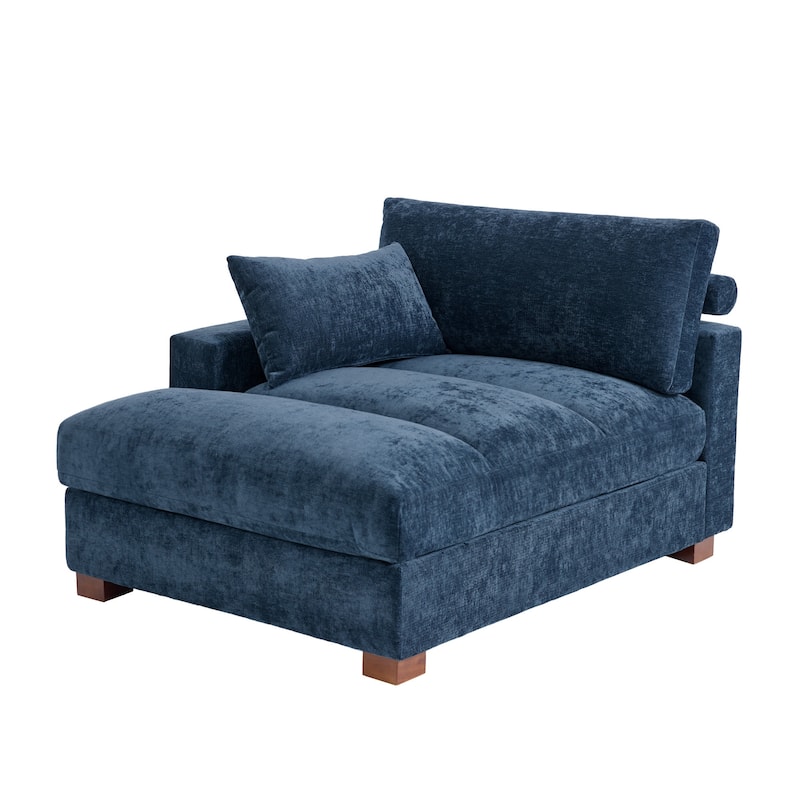 42"W Chenille Upholstered Chaise Lounge