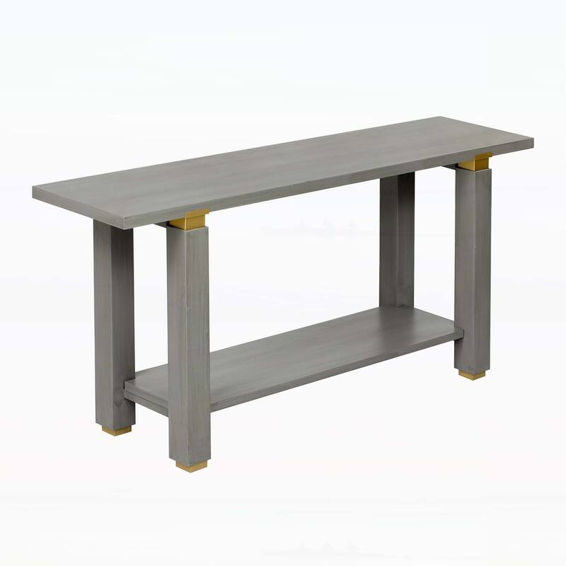 Stylish Modern Console Table with Metal Accents and Practical Built
