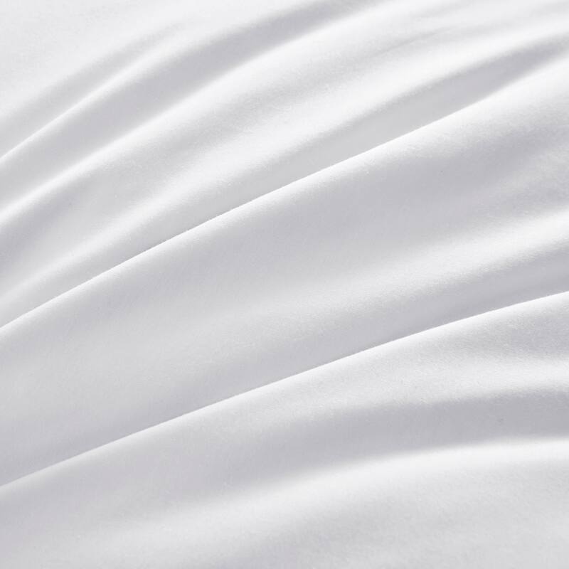 Medium-Firm Goose Feather Down Pillow with Gusset, Medium Neck Support for Stomach, Side and Back Sleepers - White