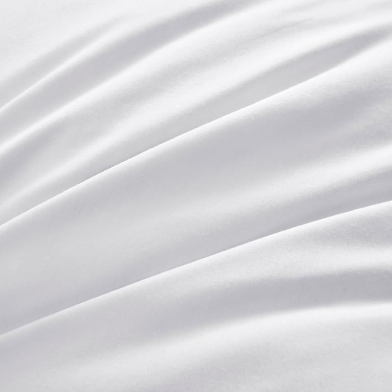 Set of 2 Goose Down Feather Oval Gusseted Bed Pillows with 100% Cotton Cover - White